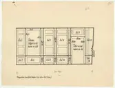 Skogaholms herrgård. Huvudbyggnaden.
Detaljritning.
Vägg littera Ad (Salen).