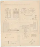 Seglora kyrka.
Uppmätningsritning.
Fönster i Hyssna gamla kyrka.