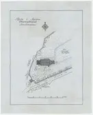 Seglora kyrka.
Situationsplan. 
Ursprungsplats i Västergötland. 