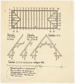 Boktryckarens hus.
Uppmätningsritning.
Takstolar.