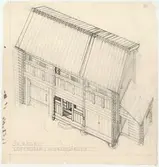 Älvrosgården.
Loft- och loglängan.
Sektionsritning (sedd ovanifrån).