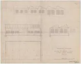 Mekaniska verkstaden.
Fasadritning.
Förslag till utbyggnad.
Pythagoras, Norrtälje.