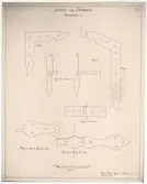 Spannmålshandlarens lusthus.
Profilritning.
Beslag till bottenvåningens fönster och luckor.
Lusthus från Södermalm Hornsgatan 90