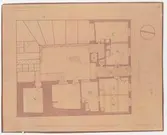 Guldsmedshuset.
Planritning,
Plan av bottenvåning.