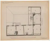 Guldsmedshuset.
Planritning.
Plan av våning 1 tr.