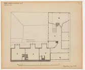 Guldsmedshuset.
Planritning,
Plan av vind.