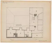 Guldsmedshuset.
Planritning.
Plan av vind.