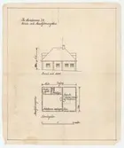 Sparbanken.
Planritning.
Fasadritning.
Fasad mot norr (ursprunglig plats)