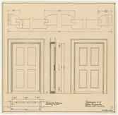 Skomakarverkstaden.
Profilritning.
Ritning till innerdörr.