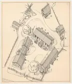 Älvrosgården.
Situationsplan.
Sedd ovanifrån.