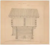 Vastveitloftet.
Fasadritning.
Sidofasad.