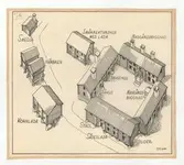 Delsbogården.
Situationsplan (fågelperspektiv).