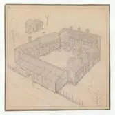 Delsbogården.
Situationsplan (fågelperspektiv).