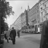 Spårvagn på stadsgata