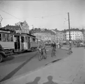 Spårvagn på stadsgata