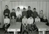 Klass 7D i Fässbergsskolan, Mölndal, hösten 1967. Trä- och metallslöjdselever. Bakre raden från vänster Dennis och Lennart. Samma rad längst till höger Jan-Erik.