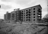 Flerfamiljshus under uppförande, byggmästare Anders Diös, kvarteret Grim, Luthagen, Uppsala 1935