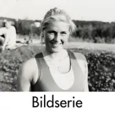 Serie om sex svartvita fotografier som visar tre friidrottare från Mölndals AIK, Maik, i början av 1990-talet. Erica Johansson, Mats Erixon och Niklas Wallenlind. Idrottsanläggning okänd.