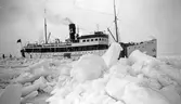 S/S Drotten har fastnat i isen utanför Landsort