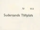 Familjen Erikssons tältsemestrar med bil på 1950- och 1960-talet. Biljett till Sudersands tältplats på Fårö, Gotland 1959.