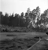 Idrottstävlingar på Värendsvallen, 1944.
Längdhopp för herrar.