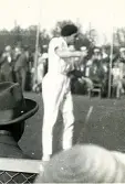 Davis-cup matchen Frankrike - Sverige i Stockholm 1926. Jean Borotra, fransk tennisspelare.
