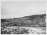 Dammen byggs 1897- Vy över dammbygget