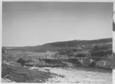Dammen byggs 1897- Vy över arbetsplatsen.