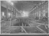 Kvarnsvedens pappersbruk, C 6518.  13-10-1930. Vy över bygget, interiör.