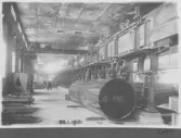 Kvarnsvedens pappersbruk, C 6591.  26-1-1931. Interiör bruket, Montering av pappersmaskin, PM8