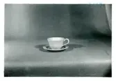 Te-/Kaffekopp med fat från Bo Fajans, omkring 1900-talets mitt.