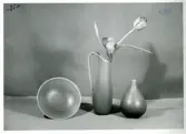 Skål, krus och vas från Bo Fajans, formgivare Berit Ternell, omkring 1900-talets mitt.