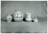 Vaser från Bo Fajans, formgivare Eva Jancke-Björk, omkring 1900-talets mitt.