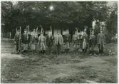 Vykort - lantbrukspersonal vid Harviks gård, Uppland 1884