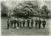 Vykort - skogsvårds- och jägarpersonal vid Österbybruk, Uppland 1884