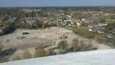 Vy från Svampen ned mot det rivna mejeriet, 2011-04-25