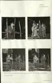 Skansen. Byggnader. Blekingestugan. Herman Eriksson från Åkeholm och Ernst Johansson sätter upp enegärdsgård, november 1960.