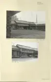 Skansen. Byggnader. Dala- och Moragården under flytten och uppförandet.
