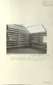 Skansen. Byggnader. Dala- och Moragården under flytten och uppförandet.
 Bergkarlåsloftet.