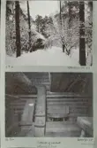 Skansen. Byggnader. Dala- och Moragården under flytten och uppförandet.
 Morahärbret.