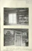 Skansen. Byggnader. Delsbogården före flyttningen. Edsäng nr 3. Kammaren. De tryckta tapeterna har rivits bort för fotograferingen.
E.U.29480