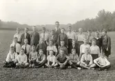 Fjällskolan uppfördes under 1888-1889 av byggmästare L. Forsberg och arkitekt var Hans Hedlund.
Lärare Frans Agård med sin femteklass.
Fjällgatan 40