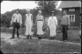 Karl Sjöö med Elin, Berta och Ingeborg Sjöö