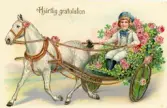 Gratulationskort adresserat Ellen Sundberg. Text på baksidan med födelsedagshälsning.