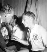 Inför fotbollsmatch ÖSK - IF Elfsborg, 1950-07-30