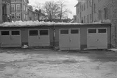 Styrmannen 9. Byggnad II. Garage mellanbyggnad. Fasad mot nordost