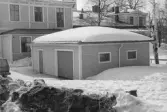 Vinstocken 3+4. Översikt påbyggnad, garage och förråd från öst. Sankt Petri logen.