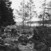Bjursås, Falun. Sjön Rällsjön. Axåns utlopp.

