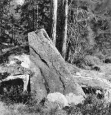 Bjursås, Falun. Mårtanbergsvägen, Gustav III:s sten.

