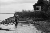 Bäckmyrviken. Lilian Eriksson och Karl-Erik Henriksson landrensar.